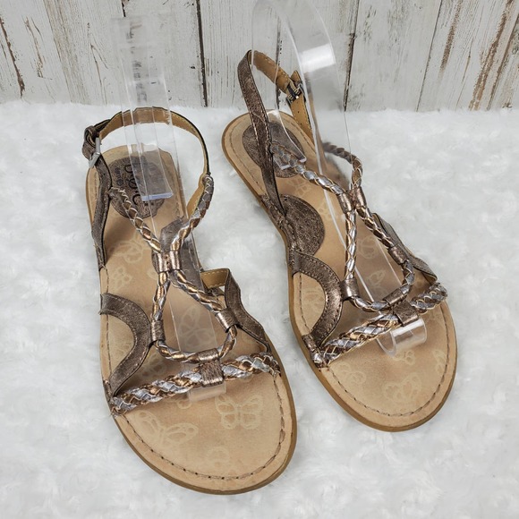 Born Shoes - B.O.C Pandy Sandals Gold Pewter Size 8